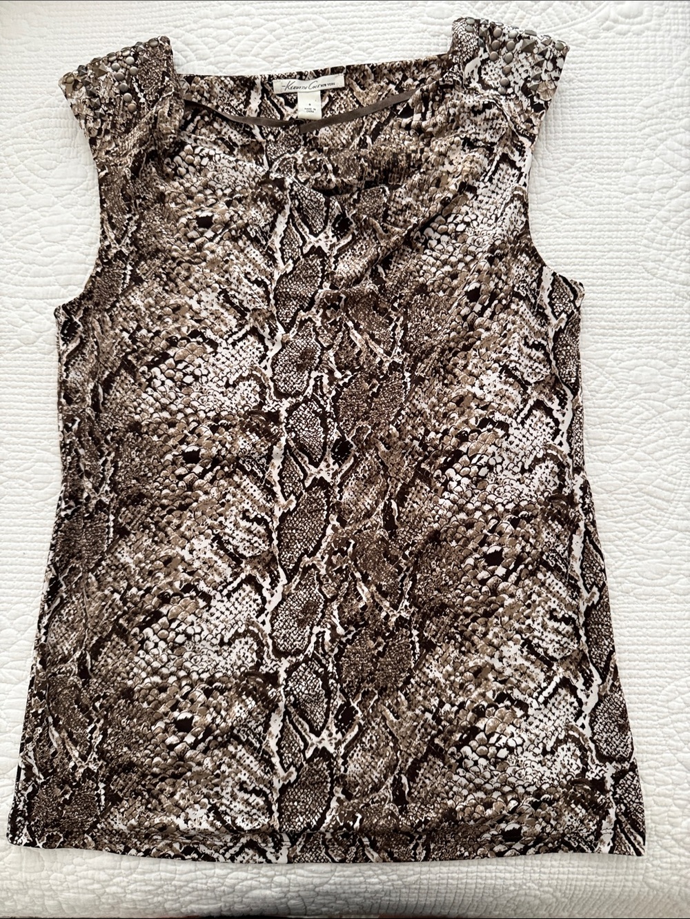 Kenneth Cole Snake-Print Sleeveless Top